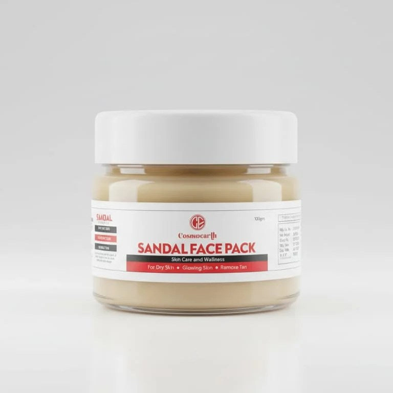 Sandal Face Pack for Dry Skin - Tan Removal, Skin Brightening & Glow - 100g